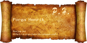 Porga Henrik névjegykártya